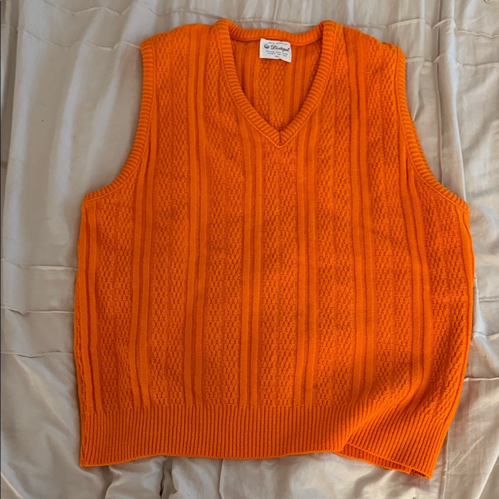 Donegal V-Neck Orange Sweater Vest